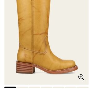 Frye Campus Boots 14L Banana Size 10 Leather Square Toe,  Heeled Boots. New I